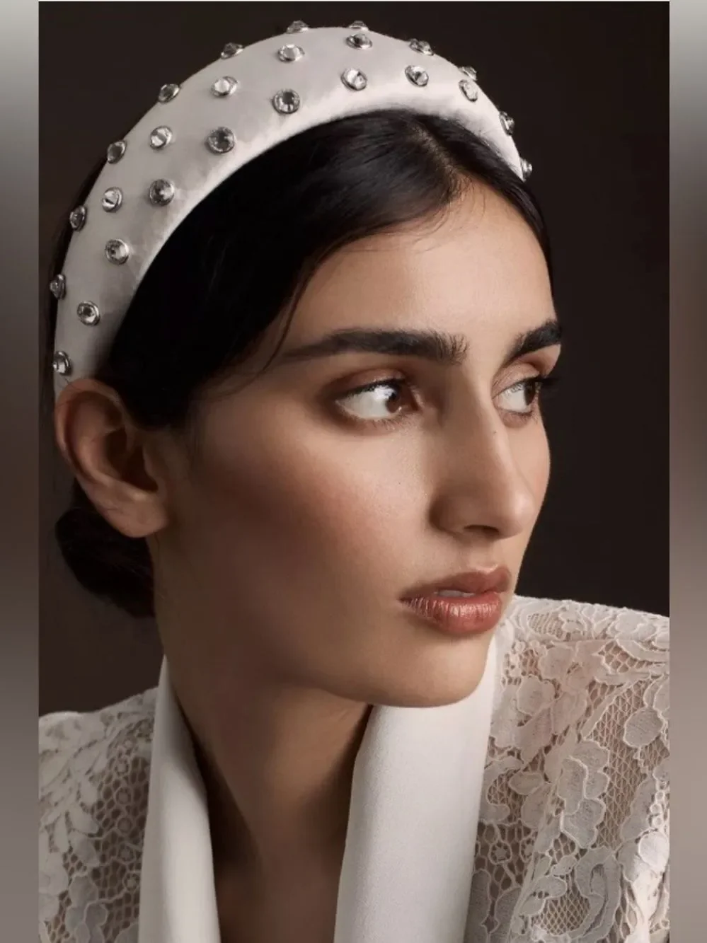 Loeffler Randall Satin Rhinestone Headband